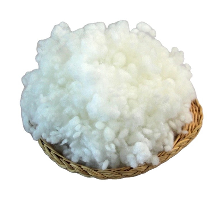 Low Melt Polyester Staple Fiber 2D*51MM Black Color For Hard Cotton Low Carbon Content